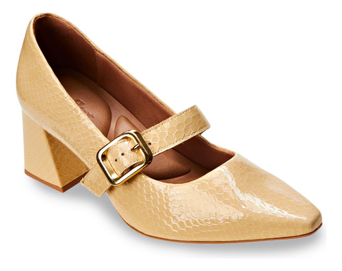 Sapato Scarpin Feminino Al2202 Fechamento Por Fivela Usaflex