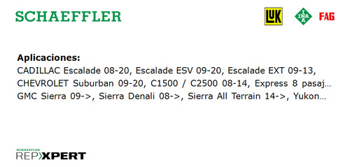 Balatas Delanteras Escalade 2008 Schaeffler Fag