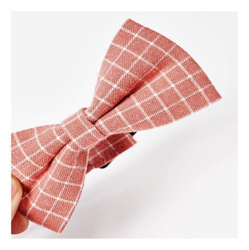 Corbata De Moño Para Perro, Lindo Patrón A Cuadros Para Niña