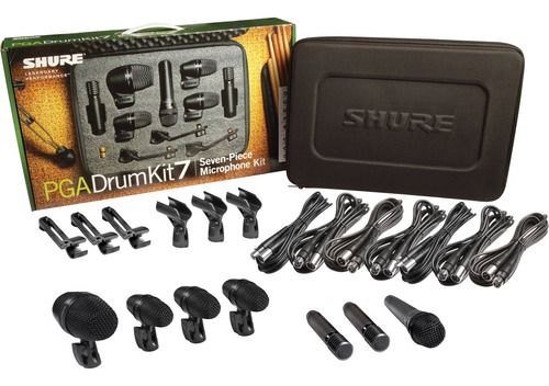 Kit De Microfones Shure Pga Drum Kit 7 Para Bateria - Cor Preto