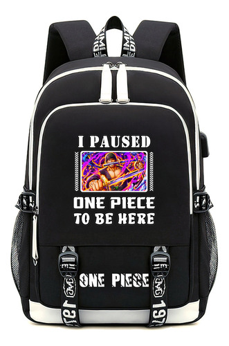 F Mochila Escolar J Zoro Para Estudiantes, Versátil, Manga One Piece