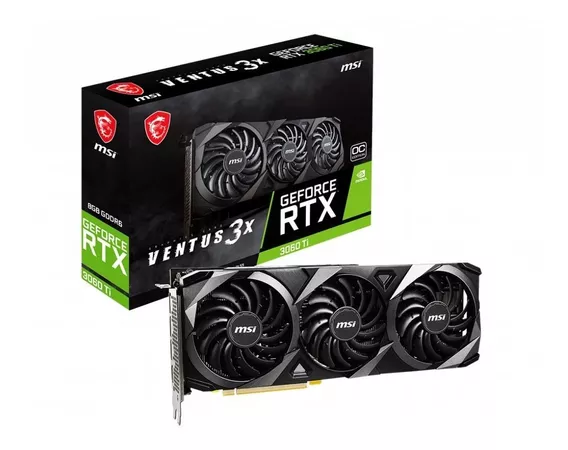 Placa De Video Msi Geforce Rtx 3060 Ti Ventus 3x Oc 8g Lhr