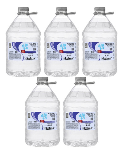 Shampoo Para Futebol De Sabão Kelma Com 5 Und 4,8l Neutro