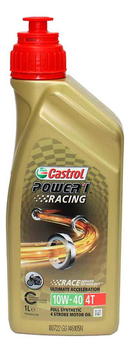 Aceite Para Moto. Power 1 Racing 4t 10w-40,lt C1 Castrol