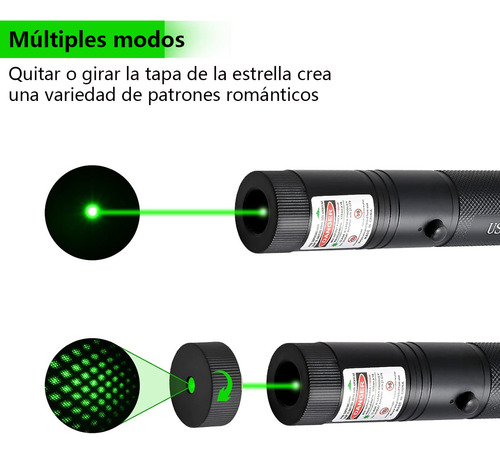 Verde Láser Recargable 20km 5000 Mw Alcance Línea Hot Warm Continua Cgq,con Usb