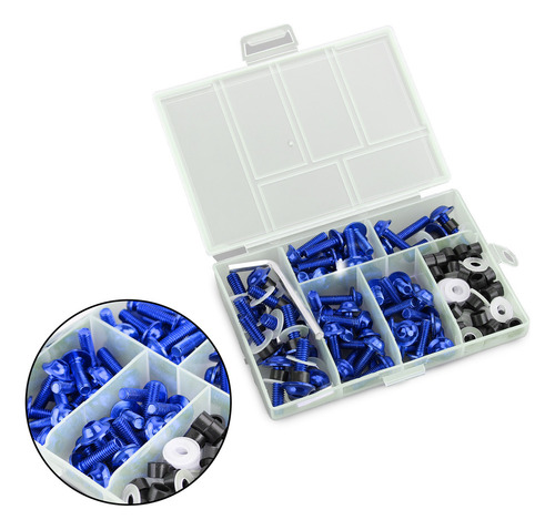Kit De Tornillos Para Carenado De Moto 158, Color Azul