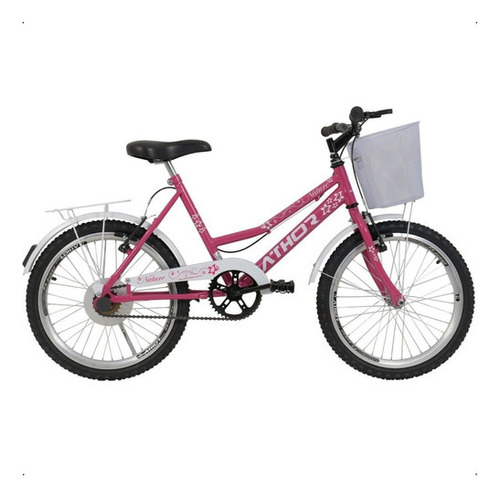 Bicicleta Infantil Feminina Athor Nature Aro 20 Com Cestão Cor Rosa Tamanho do quadro 20