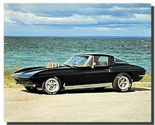 Cuadro Decorativo De Auto Clásico Corvette Coupe 1963 (16x20