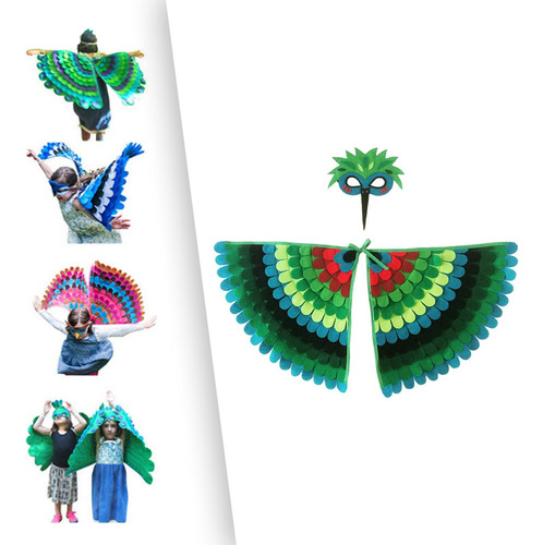 Conjunto De Capa Con Alas De Pájaros Y Animales Estilo C