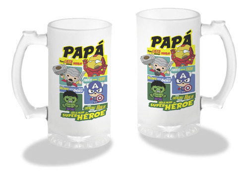 Tarro Cervecero, Para Papá, Superheroes, 16oz, Para Regalo