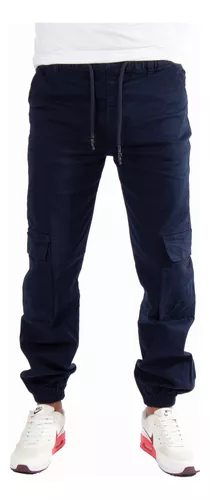 heworldwel Hombres Pantalones Cargo Color Sólido