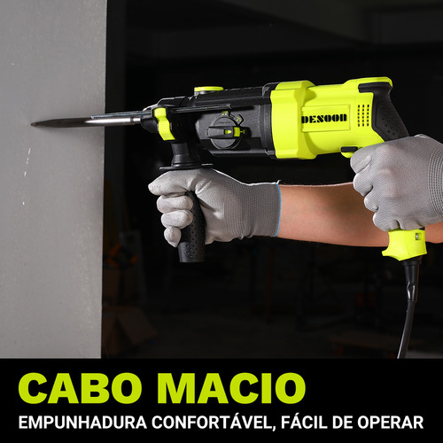 Martelete Rompedor Perfurador 850w Elétrico , Adequados Para Os Modos Perfuração, Martelamento, Perfuração Com Martelo E Perfuração Com Cinzel Desoon