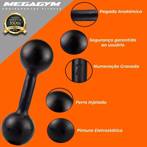 2 Halteres Tipo Bola Pintados 08Kg Megagym Para Supino Reto - Megagym  Equipamentos - Halteres - Magazine Luiza