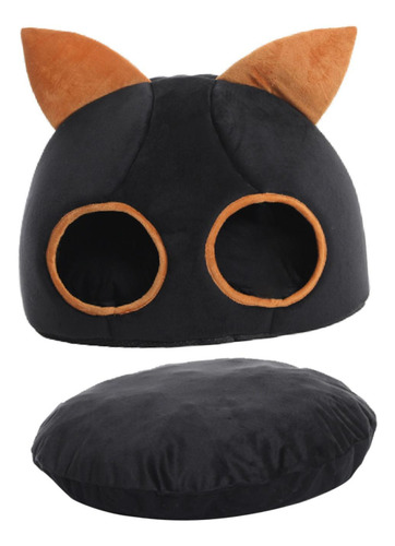 Cama De Gato Semi Cerrado Dog Nido De Gato M Negro