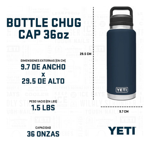 Botellabule Yeti Rambler® De 36 Oz 1.1 L Con Tapa Chug Negro