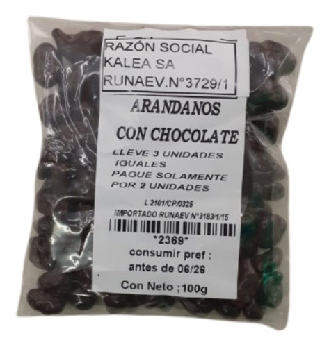 Arandanos Con Chocolate 100g Lleve 3 Pague Solo 2