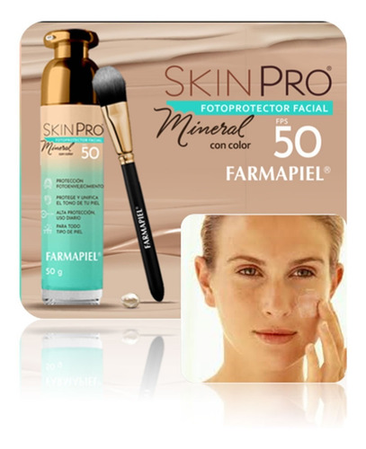 Imagen 5 de 5 de Skinpro® Fotoprotector Facial Mineral Con Color, Tono Medio.