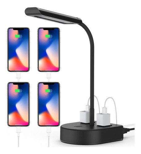 Aepto Led Desk Lamp With 2 Usb Charging Ports And Ac For