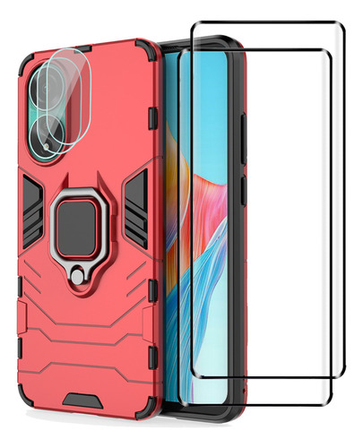 Funda Para Oppo A78 4g Uso Rudo + 2 Micas + 2 Lente