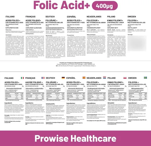 Ácido Fólico 400 Mcg Tabletas Con Vitamina B12 Y Yodo Para C Sabor