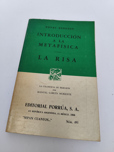 Introducción A La Metafísica - La Risa - Henri Bergson (Usado)