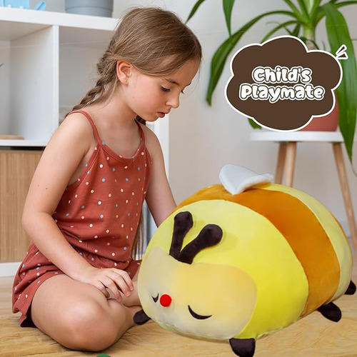 Almohada De Peluche Chubby Bee De Elainren Súper Suave Para