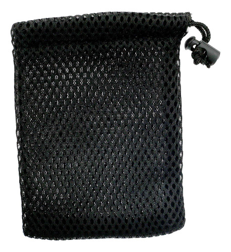 Mecion 6 Bolsa Nailon Cordon Malla Color Negro Para Mini Mp3