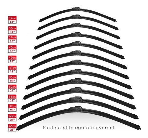 Palheta Siliconada Silicone Rodo Para-brisa Todas As Medidas