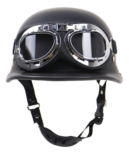 Fwefww Dot-casco De Media Máscara Vintage Para Motocicleta