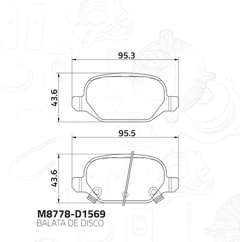 Balata Trasera Disco Fiat 500 2012 2013 2014 2015 2016 2017