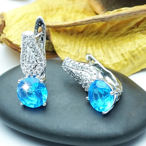 Imagen 5 de 9 de Aretes Oro 18k Mujer Dama Pendientes Joyeria Zirconia Lujo