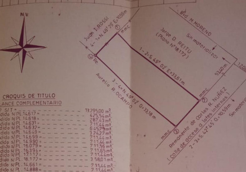 Imagen 6 de 6 de Terreno Con Excelente Vista, Zona Bv Moreno Y Cont. Irigoyen - 10,59 X 33,60