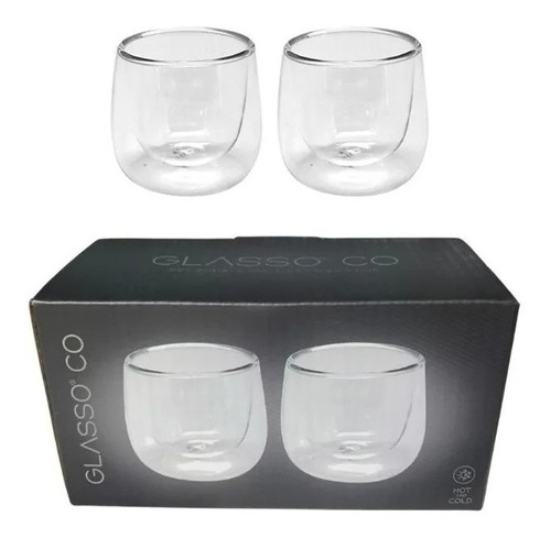 Set 2 Tazas Espresso Doble Pared 90ml - Glasso ®