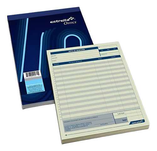 5 Block Nota De Remisión Duplicado 1/4 Carta 44 Hojas C/u