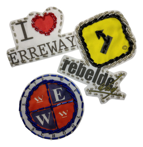 Parche Aplique Pack X3 Erreway Rebelde Way Bordado Amarillo