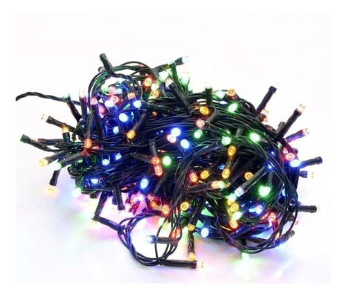 Tira De Luces De Navidad Led Multicolor X100 220v Decoración