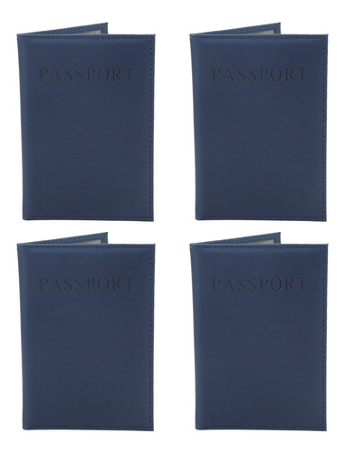 Funda Para Pasaporte, 4 Unidades, Piel Sintética Suave E Imp