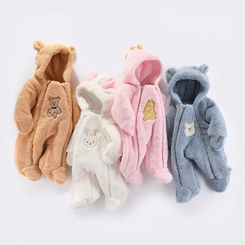 A Ropa Invierno Bebé Abrigo Algodón Grueso Mono Recién