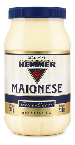 Maionese Hemmer Receita Caseira 500g - Embalagem Com 12 Unid