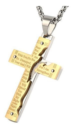 Wsnang Biblia Salmo 27:14 Cruz Colgante Llavero Religioso Jo 