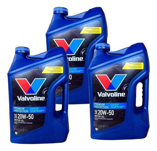 Kit De 3 Garrafas Aceite 20w50 Valvoline Premium Protection