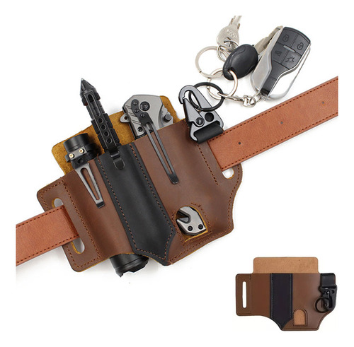 Funda Multiherramienta, Organizador De Bolsillo Edc De Cuero