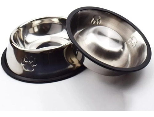 Plato Comedero Metalico Pequeño 26 Cm Mascotas Perros Gatos