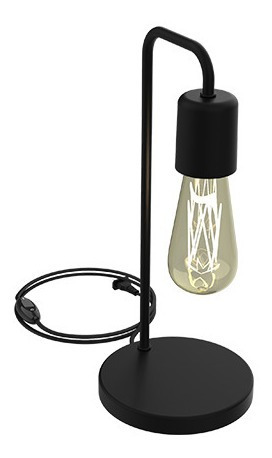 Imagen 2 de 5 de Velador Vintage Negro E27 220v
