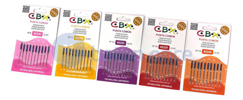 Agujas Cbx Común 2220 Maquina Familiar Nro 18 X Paquete Color Número 18