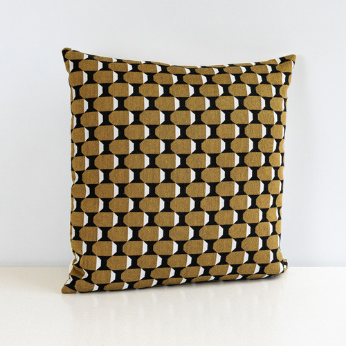 Cojín Cuadrado Con Estilo Vintage Para Hogar 45x45cm Negro/cafe Geométrico
