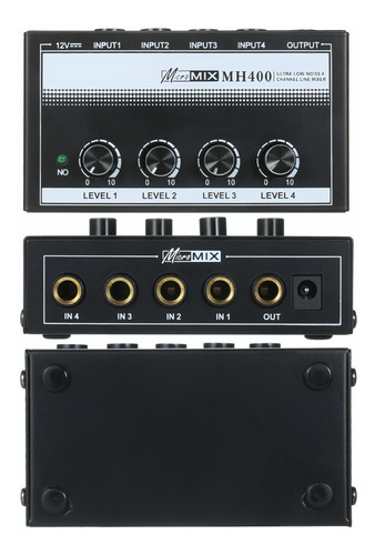 Imagen 2 de 8 de Mezcladora De Audio Mh400 Pequeña De 4 Canales Y Bajo Ruido