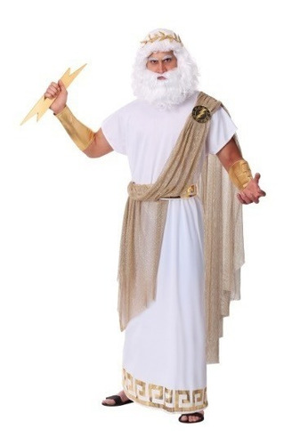 Disfraz De Dios Zeus Romano Griego Adultos Envio Gratis 