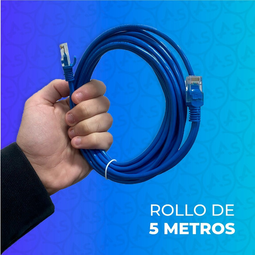 Imagen 3 de 10 de Cable De Red Lan Ethernet 5 Metros Para Internet Cat 5e
