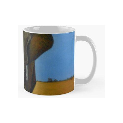 Taza Pasando A Través De La Pintura Al Pastel Del Elefante A